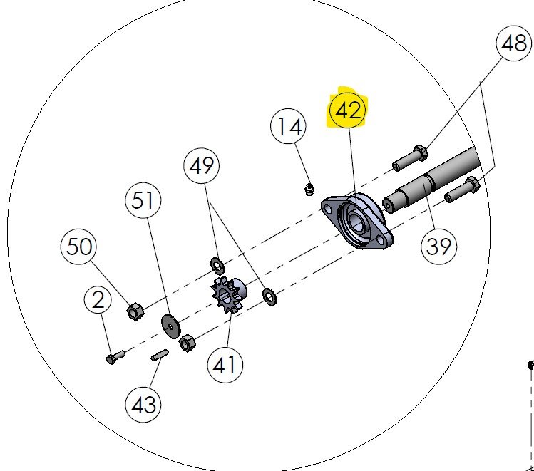 output shaft beairing table ucfl206 CNRAA-0304-A